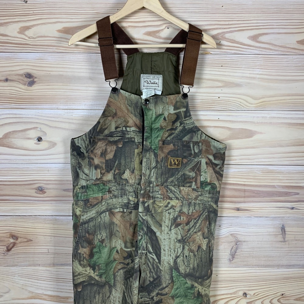 Walls Bib Overalls Mens Medium Regular Camo Insulated Hunting Workwear Advantage